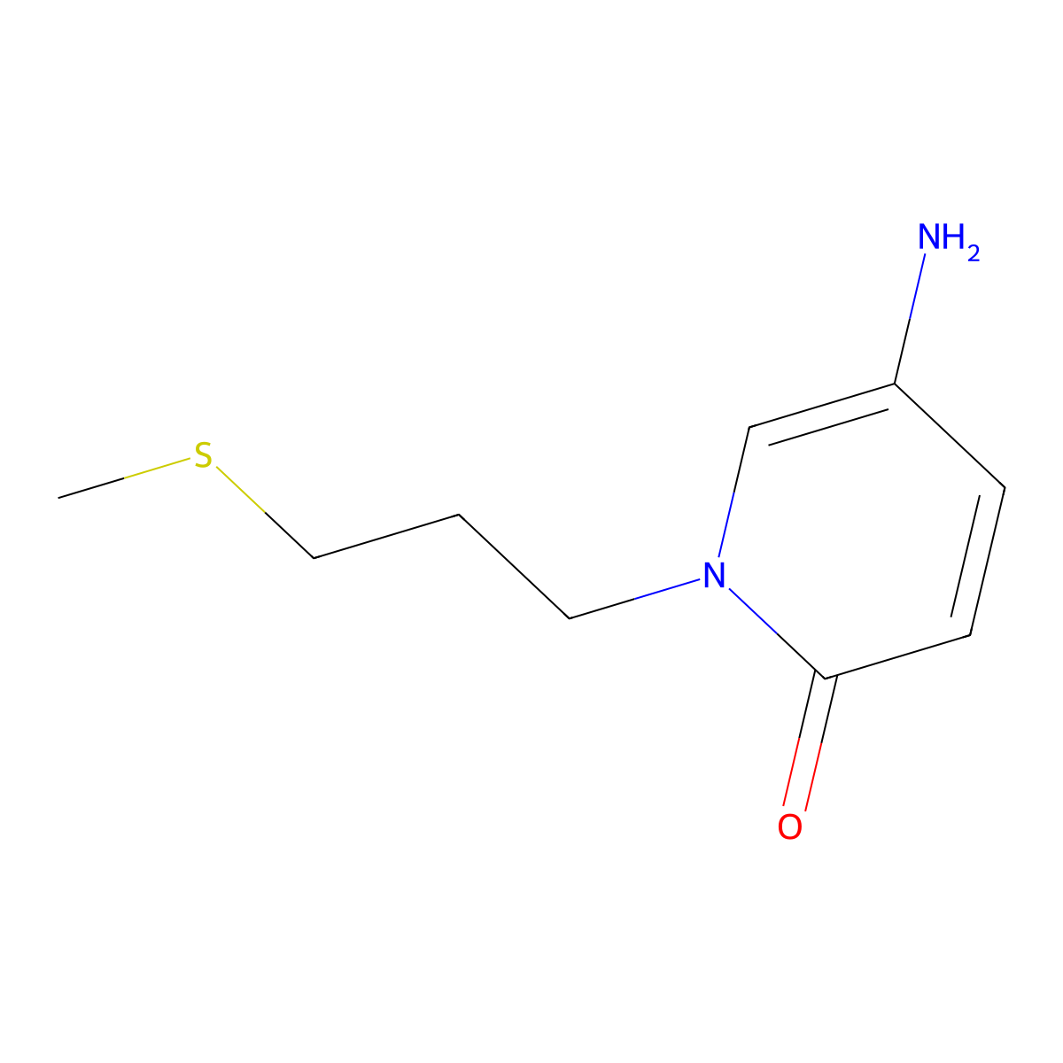 5-Amino-1-(3-(methylthio)propyl)pyridin-2(1h)-one molecular structure, CAS 1184808-29-4