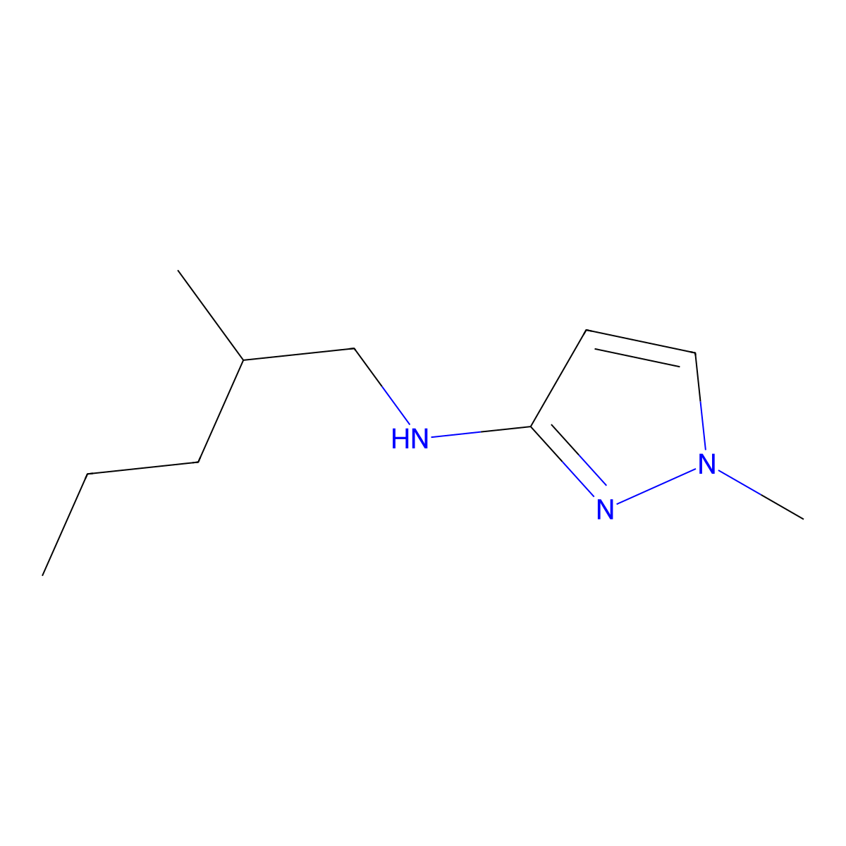 1-Methyl-N-(2-methylpentyl)-1H-pyrazol-3-amine molecular structure, CAS 1184814-03-6