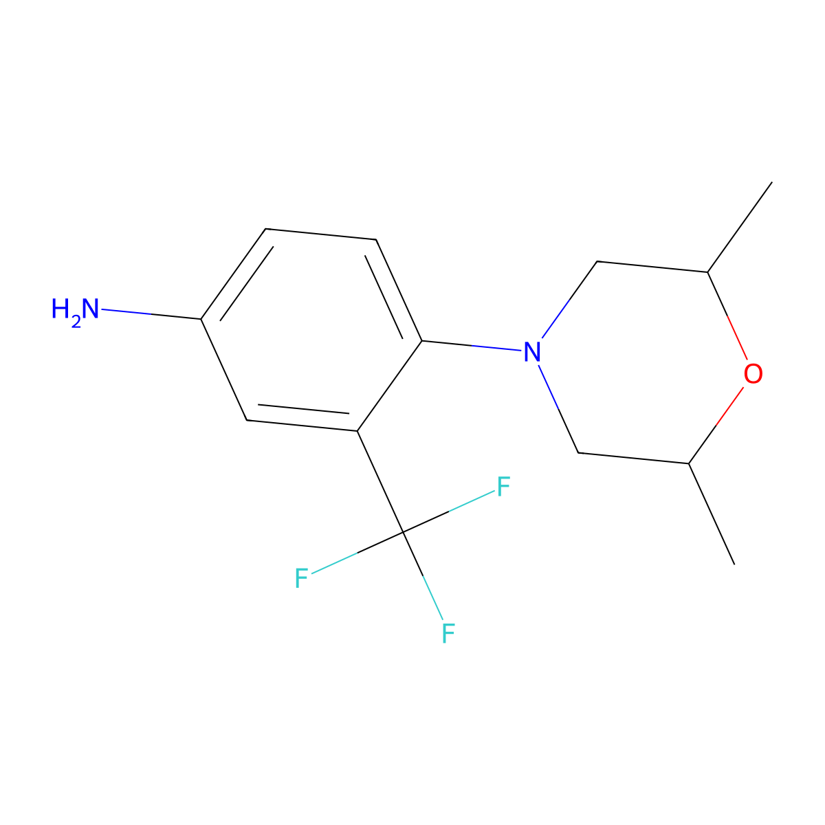 4-(2,6-Dimethylmorpholin-4-yl)-3-(trifluoromethyl)aniline molecular structure, CAS 1184814-87-6
