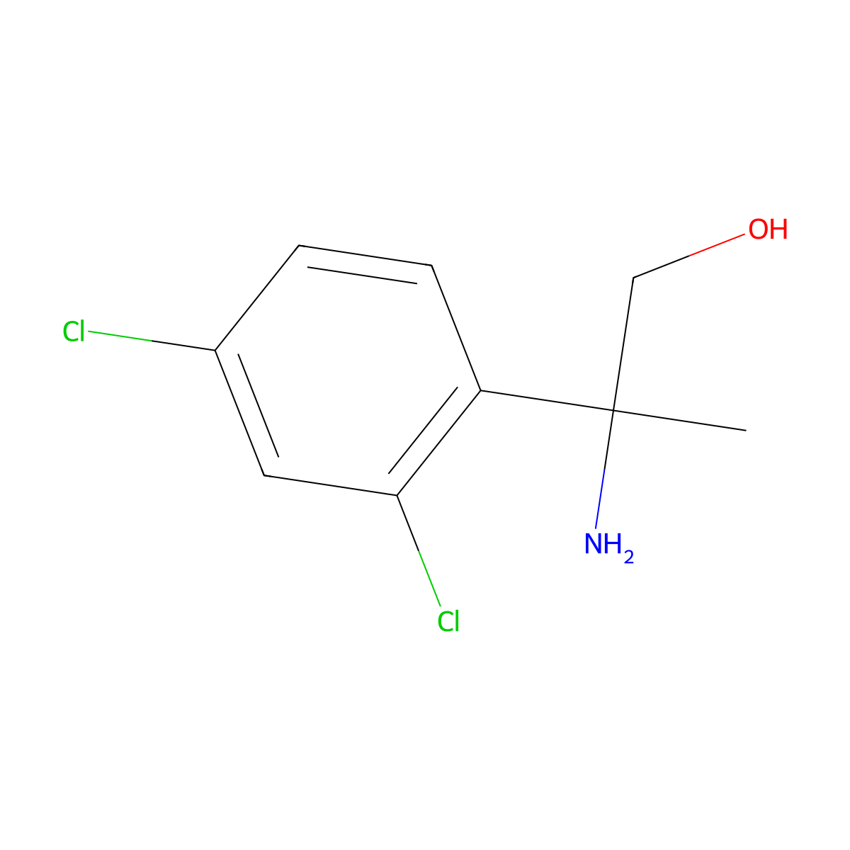 2-Amino-2-(2,4-dichlorophenyl)propan-1-ol molecular structure, CAS 1184816-26-9