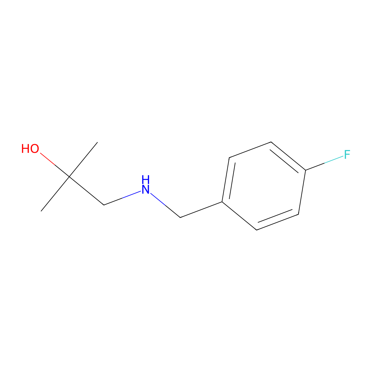 1-{[(4-Fluorophenyl)methyl]amino}-2-methylpropan-2-ol molecular structure, CAS 1184817-68-2