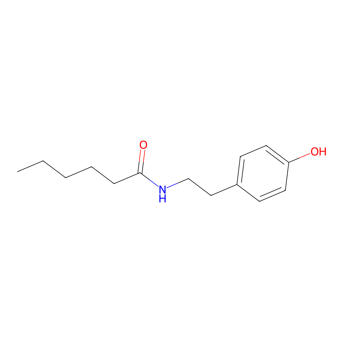N-Caproyl tyramine molecular structure, CAS 1184818-23-2