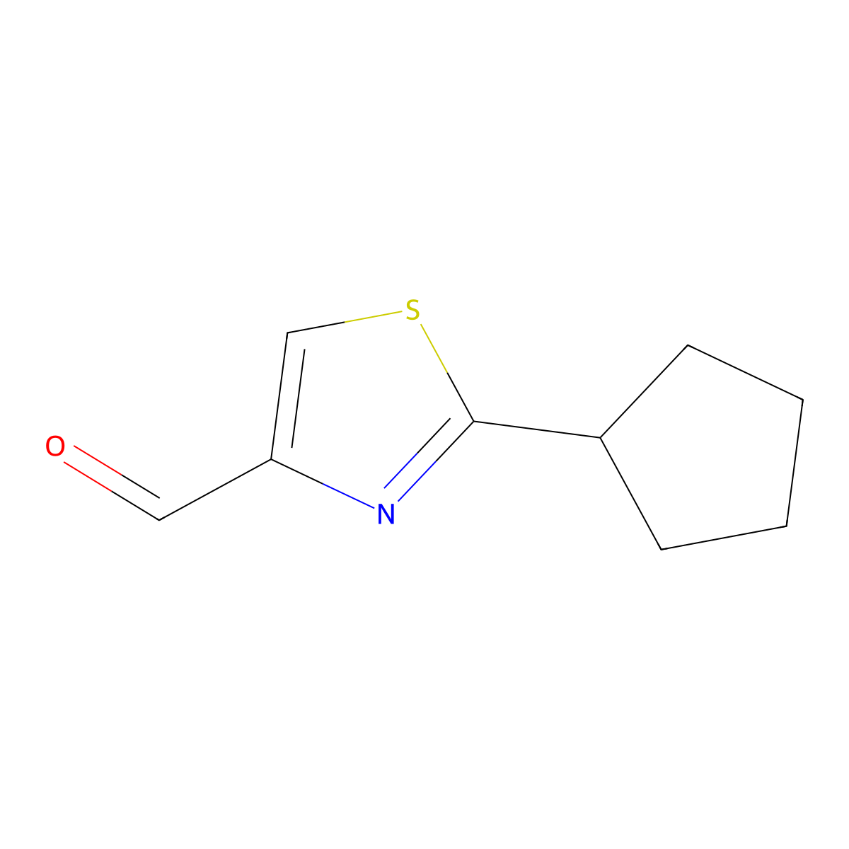 2-Cyclopentylthiazole-4-carbaldehyde molecular structure, CAS 1184823-78-6