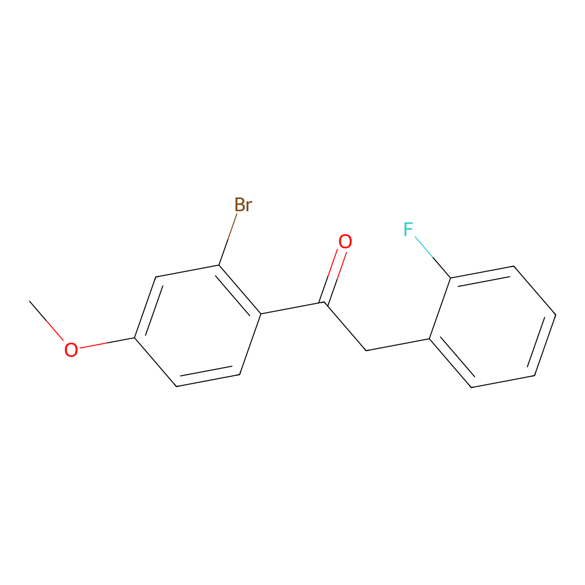 1-(2-Bromo-4-methoxyphenyl)-2-(2-fluorophenyl)ethan-1-one molecular structure, CAS 1184823-95-7