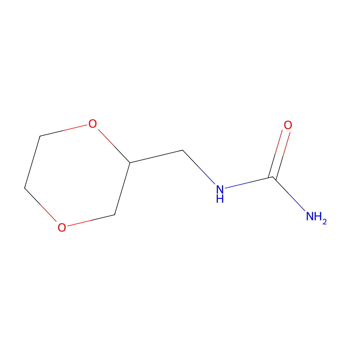 (1,4-Dioxan-2-ylmethyl)urea molecular structure, CAS 1184826-65-0