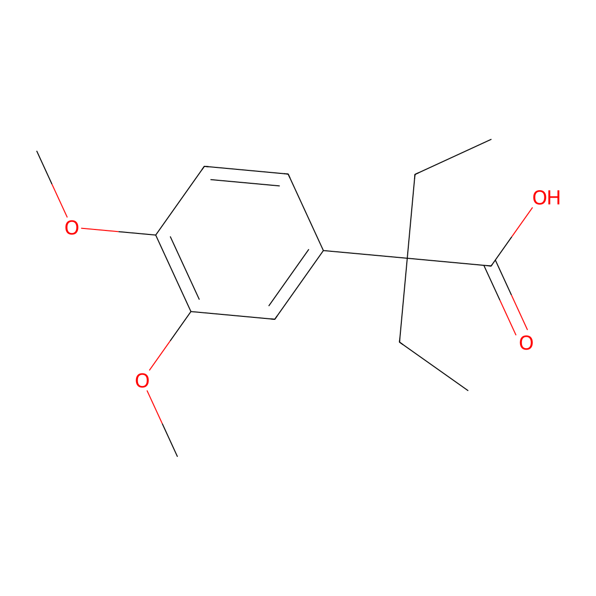 2-(3,4-Dimethoxyphenyl)-2-ethylbutanoic acid molecular structure, CAS 1184828-98-5
