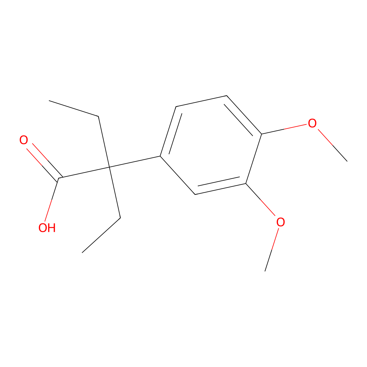 2-(3,4-Dimethoxyphenyl)-2-ethylbutanoic acid molecular structure, CAS 1184828-98-5