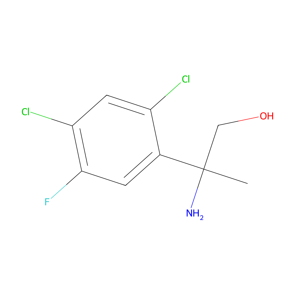 2-Amino-2-(2,4-dichloro-5-fluorophenyl)propan-1-ol molecular structure, CAS 1184835-23-1