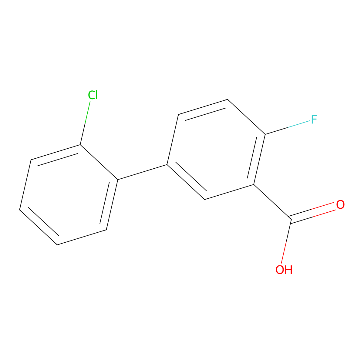 5-(2-Chlorophenyl)-2-fluorobenzoic acid molecular structure, CAS 1184837-79-3