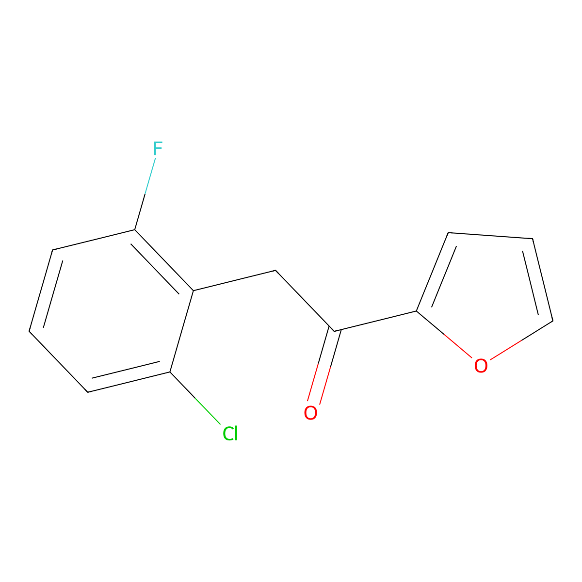 2-(2-Chloro-6-fluorophenyl)-1-(furan-2-yl)ethan-1-one molecular structure, CAS 1184838-84-3