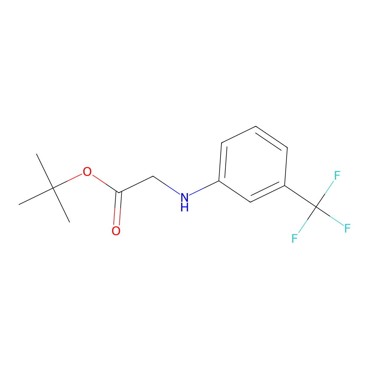 Tert-butyl 2-[3-(trifluoromethyl)anilino]acetate molecular structure, CAS 1184839-60-8