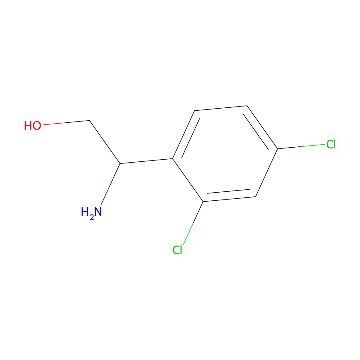 2-Amino-2-(2,4-dichlorophenyl)ethanol molecular structure, CAS 1184839-78-8