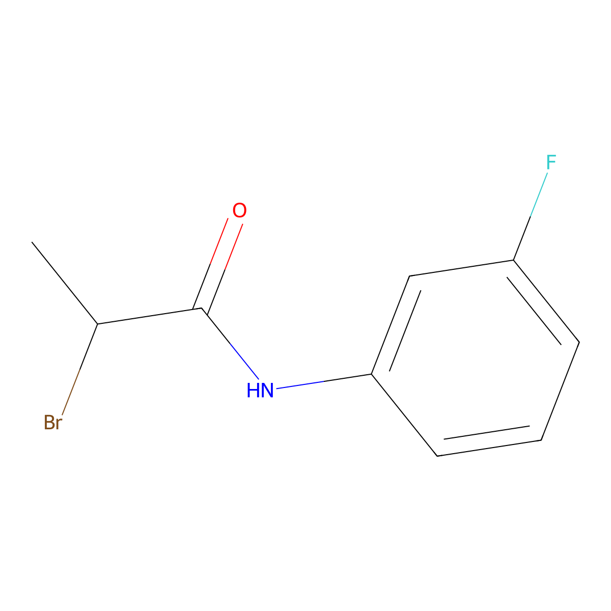 2-bromo-N-(3-fluorophenyl)propanamide molecular structure, CAS 118484-77-8