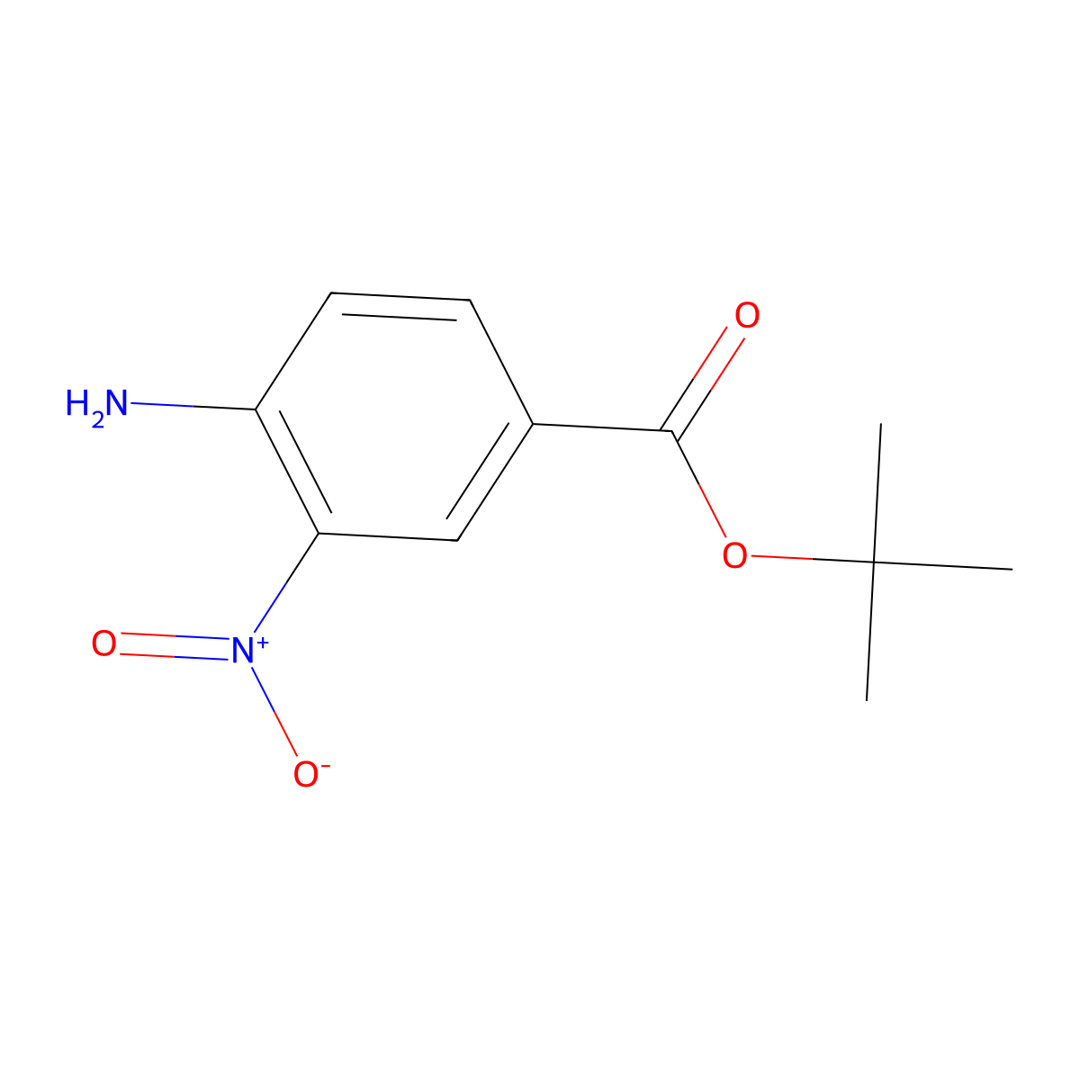 Tert-butyl 4-amino-3-nitrobenzoate molecular structure, CAS 1184840-02-5