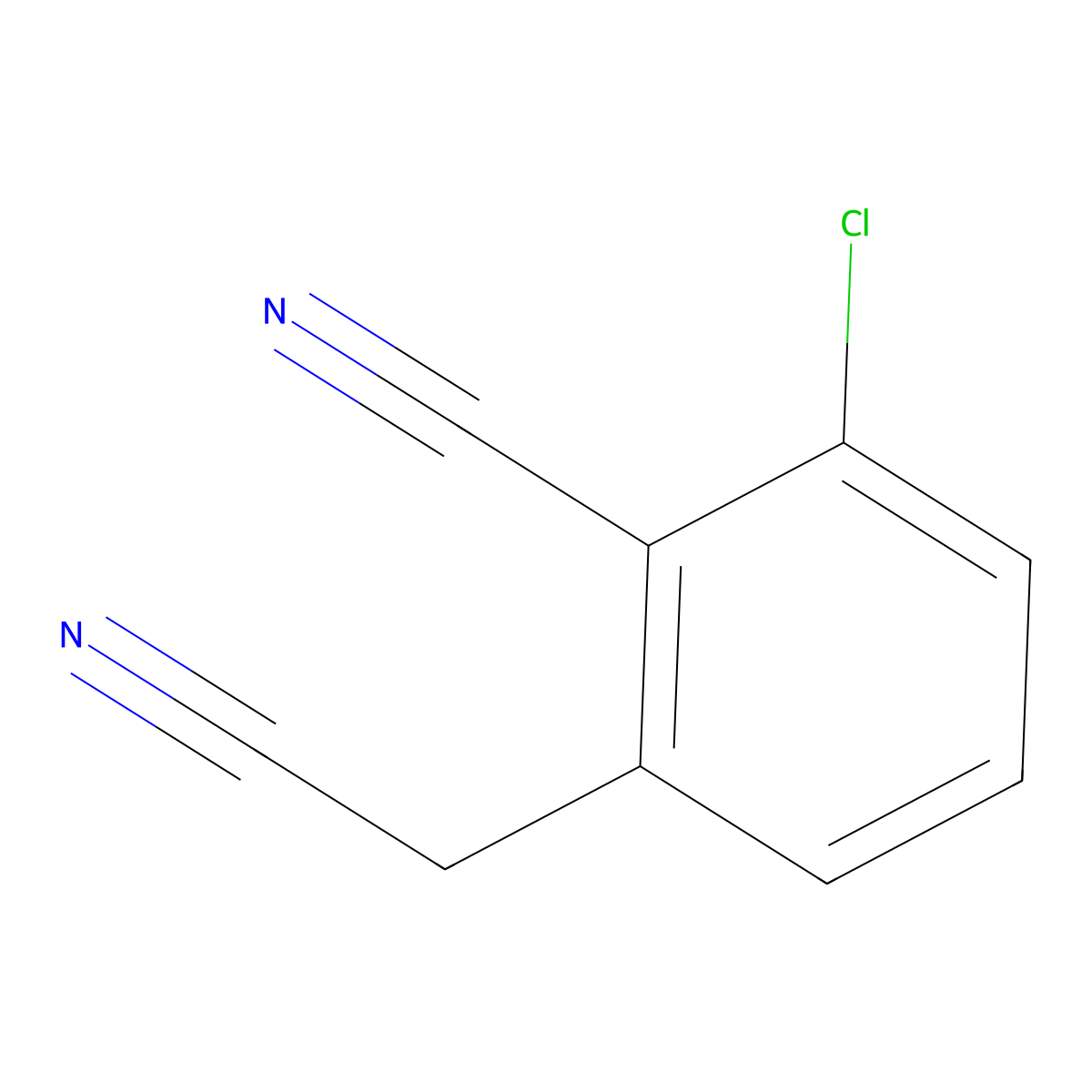 2-Chloro-6-(cyanomethyl)benzonitrile molecular structure, CAS 1184843-24-0