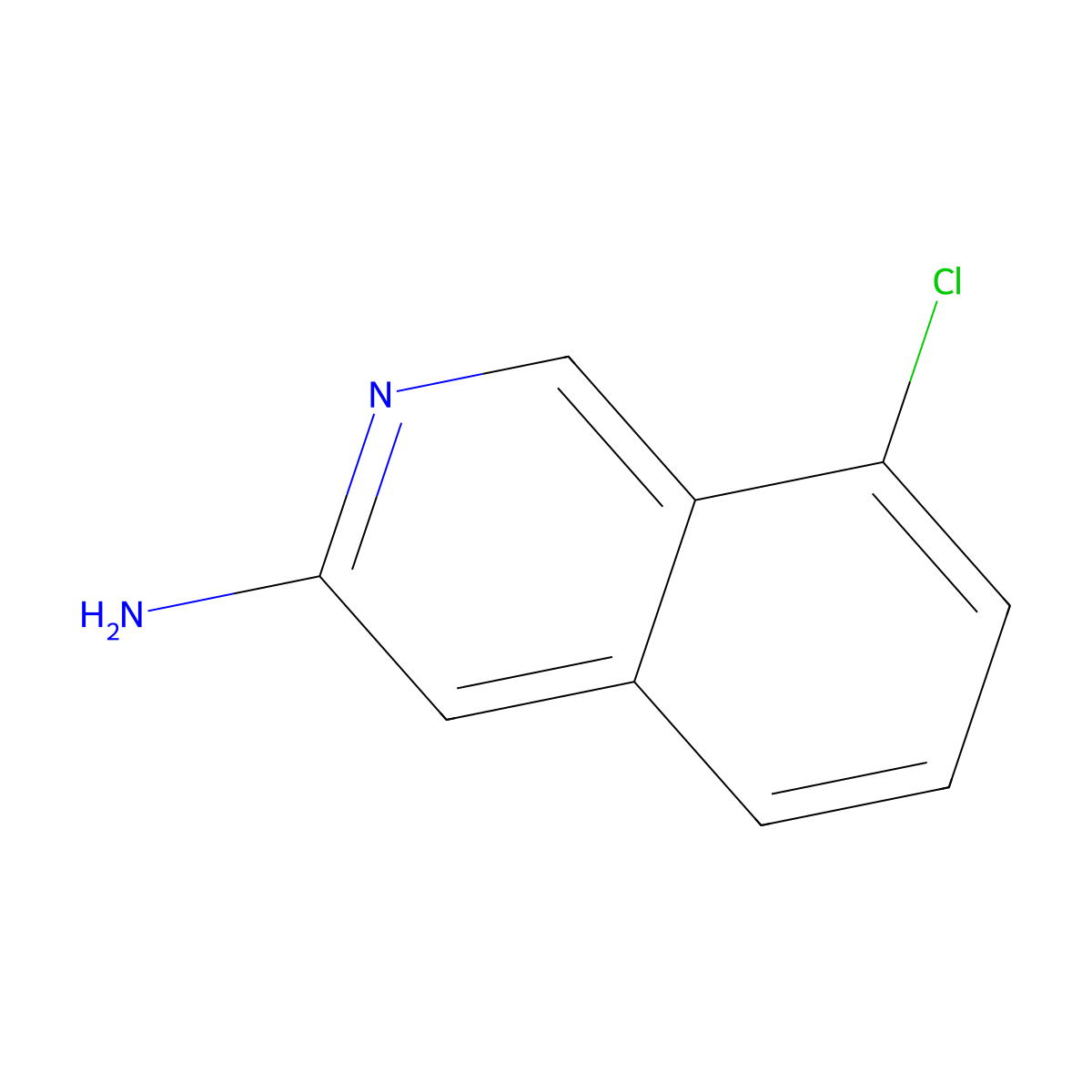 8-Chloroisoquinolin-3-amine molecular structure, CAS 1184843-26-2