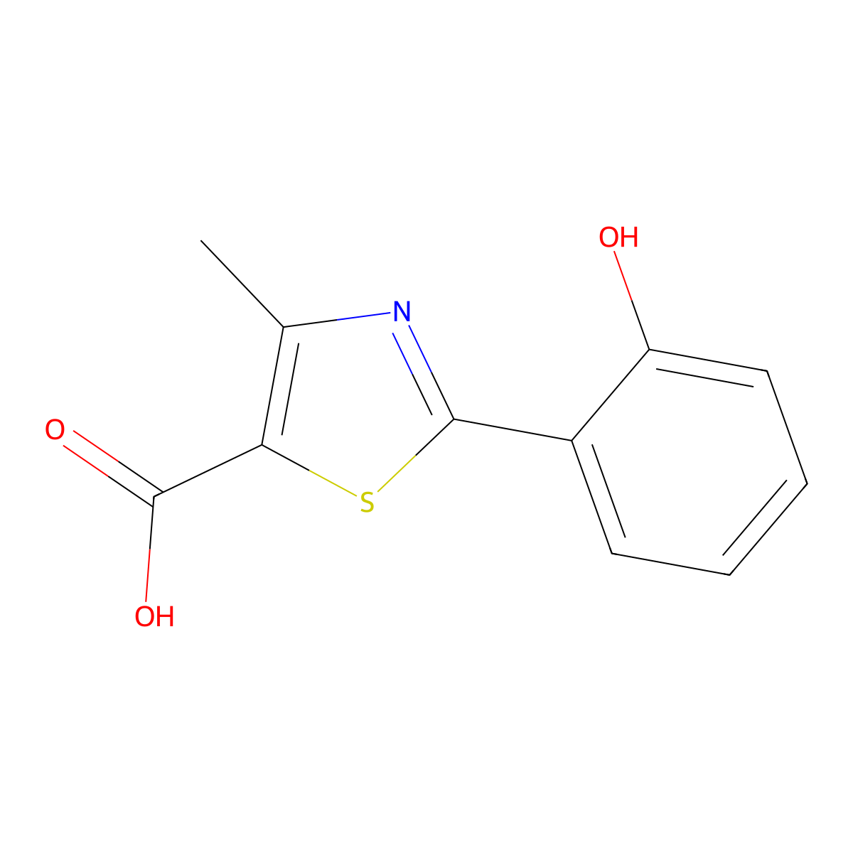 2-(2-Hydroxyphenyl)-4-methyl-1,3-thiazole-5-carboxylic acid molecular structure, CAS 118485-51-1