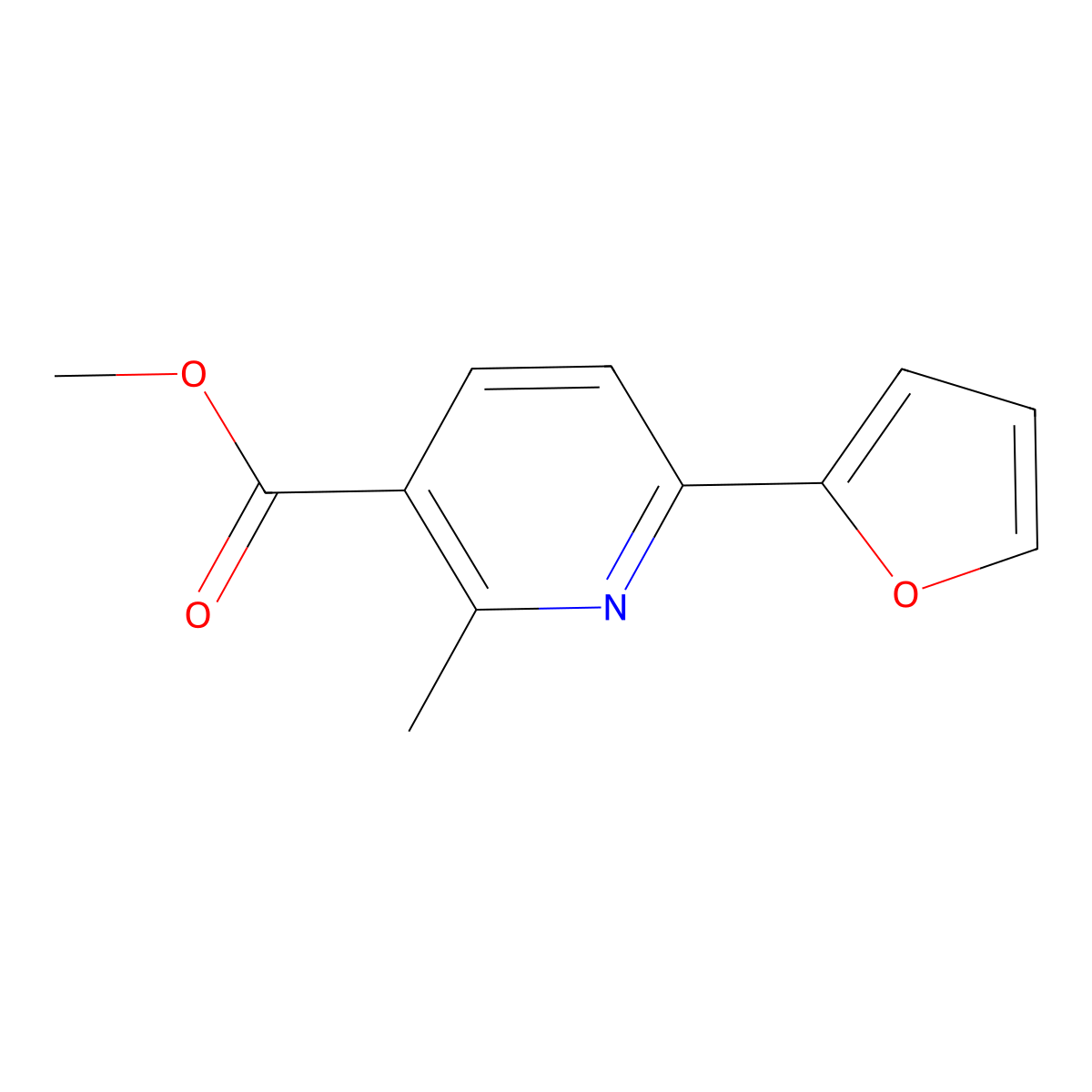 Methyl 6-(furan-2-yl)-2-methylnicotinate molecular structure, CAS 1184862-92-7