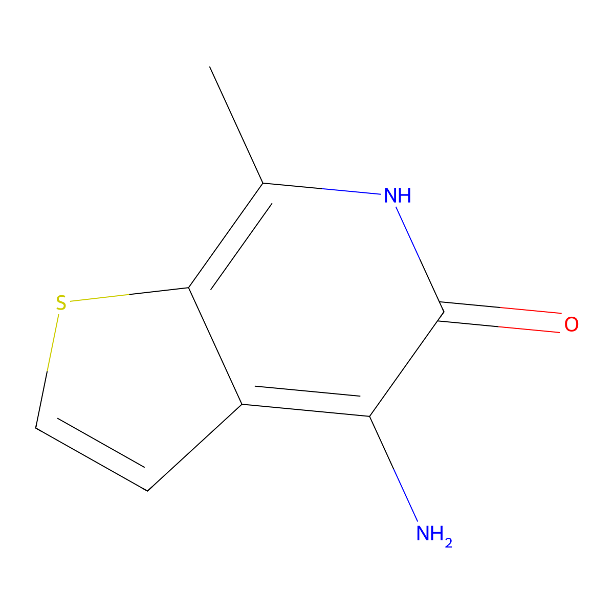 4-Amino-7-methylthieno(2,3-c)pyridin-5-ol molecular structure, CAS 118487-71-1