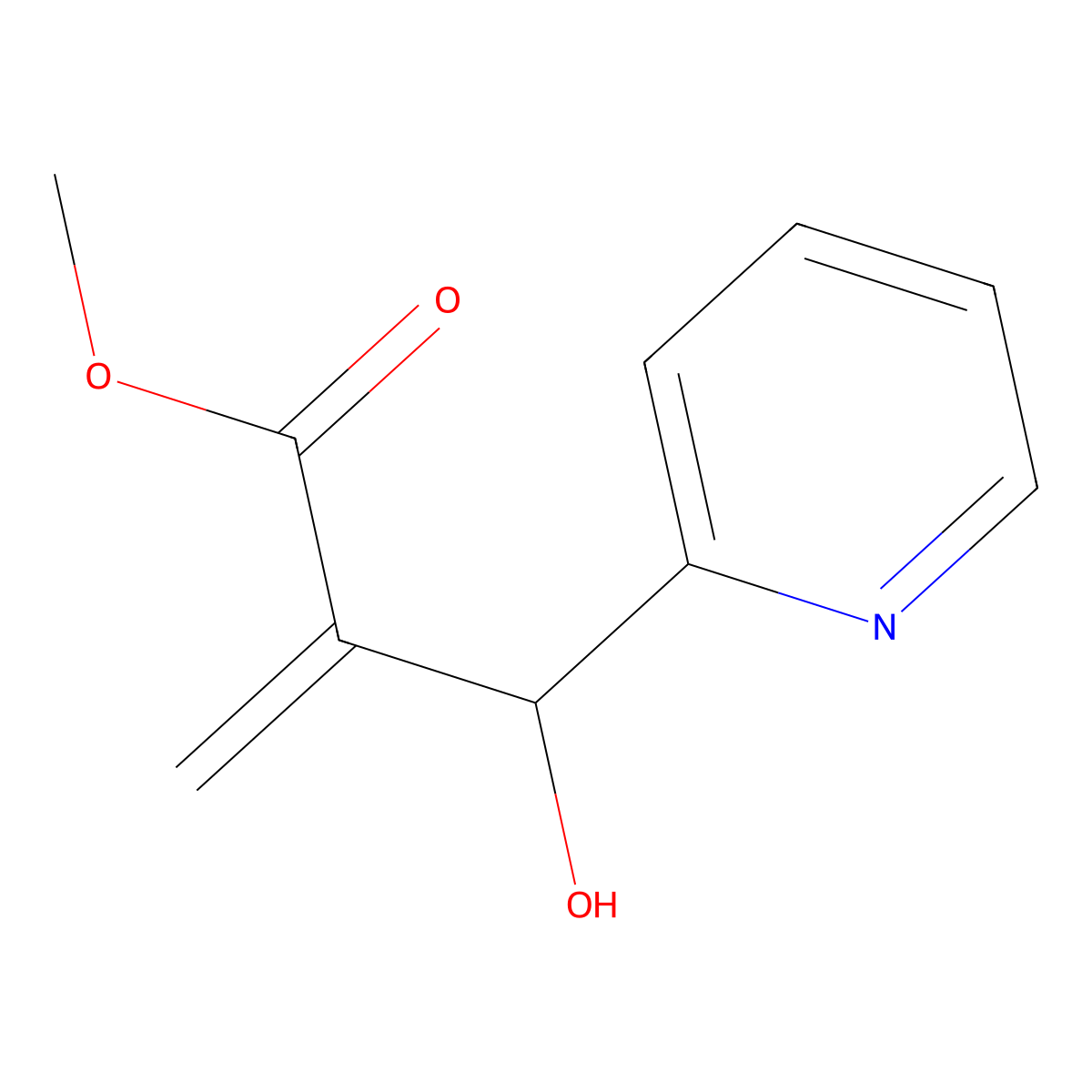 Methyl beta-hydroxy-alpha-methylene-2-pyridinepropanoate molecular structure, CAS 118488-74-7