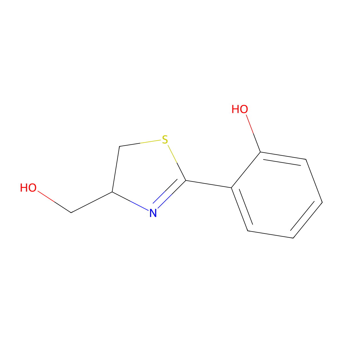 2-[4-(Hydroxymethyl)-4,5-dihydro-1,3-thiazol-2-yl]phenol molecular structure, CAS 118491-87-5