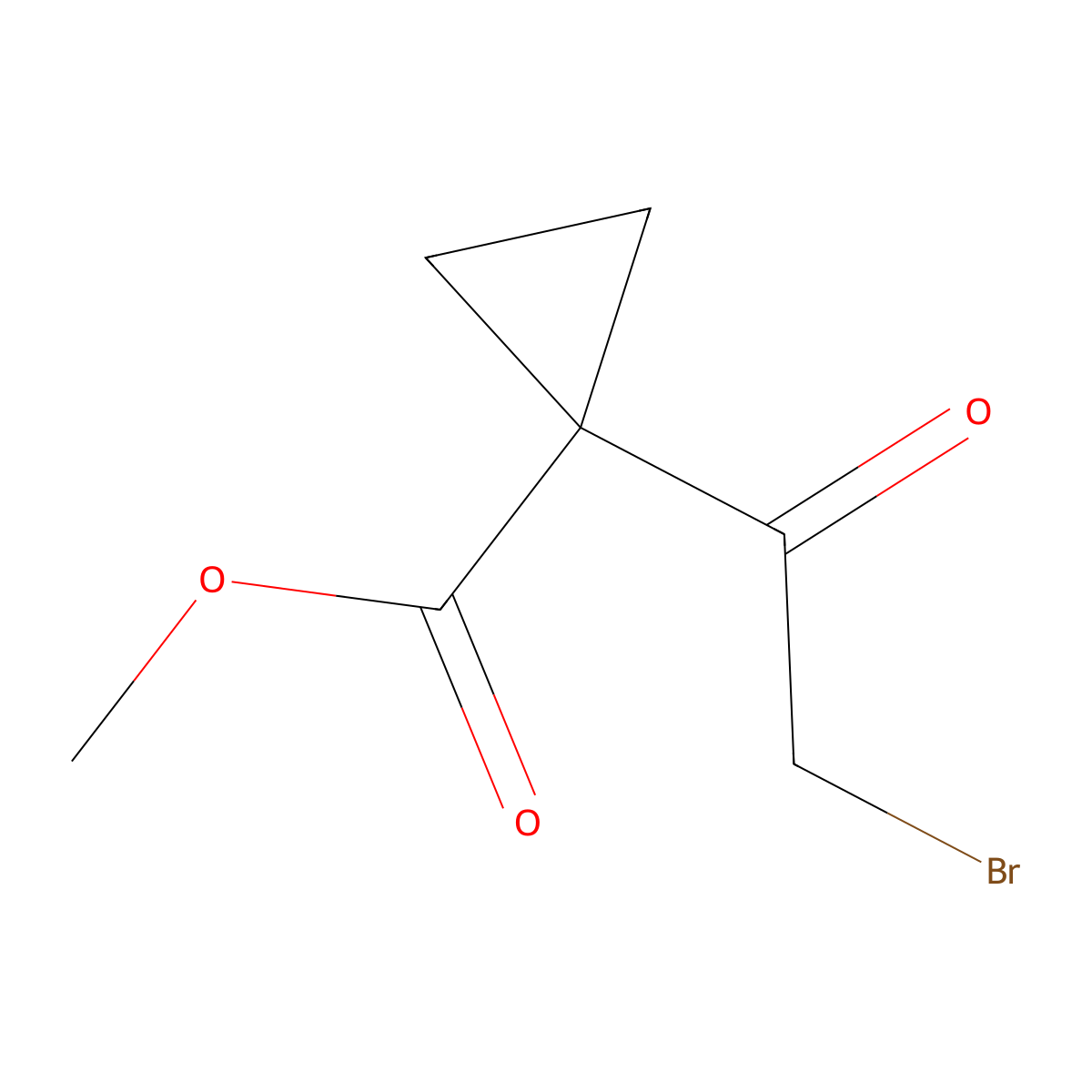 Methyl 1-(2-bromoacetyl)cyclopropane-1-carboxylate molecular structure, CAS 1184913-42-5