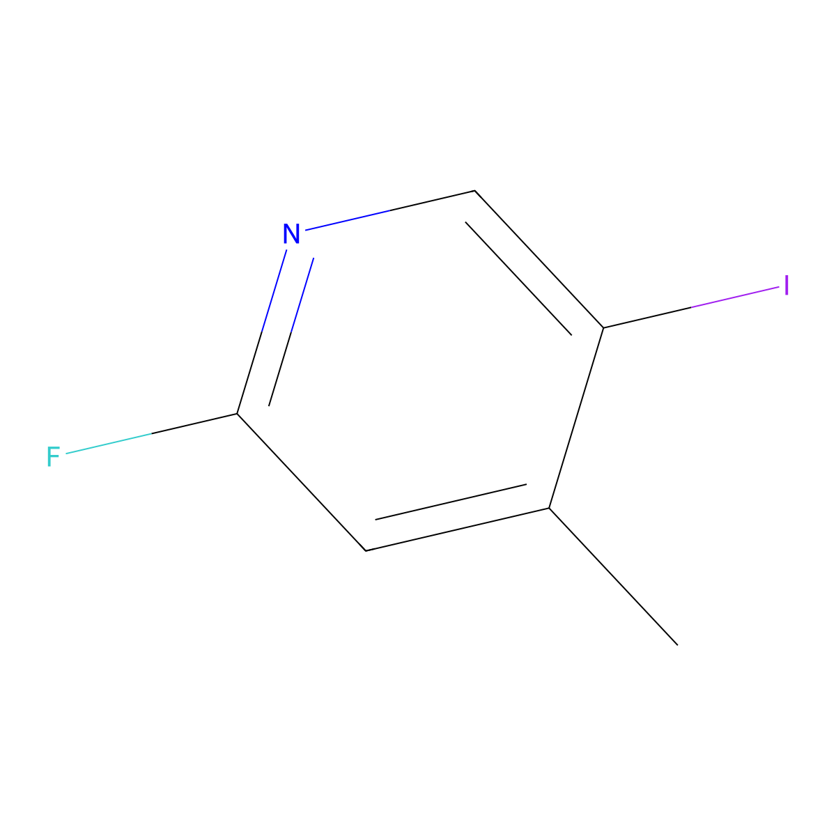2-Fluoro-5-iodo-4-methylpyridine molecular structure, CAS 1184913-75-4
