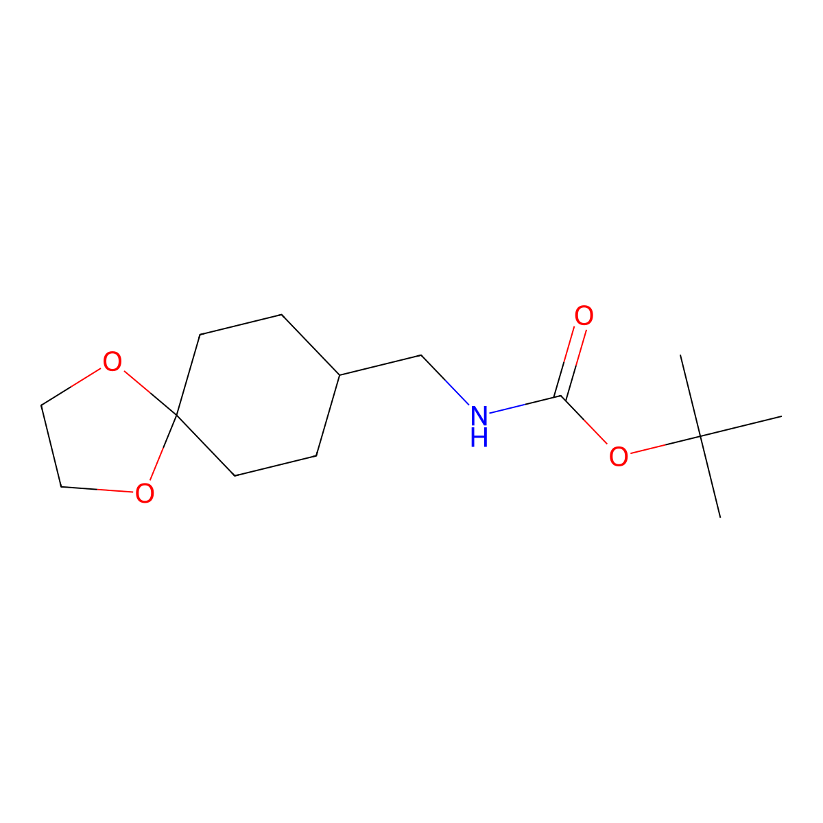 N-boc-1,4-dioxaspiro[4,5]decane-8-methanamine molecular structure, CAS 1184914-09-7