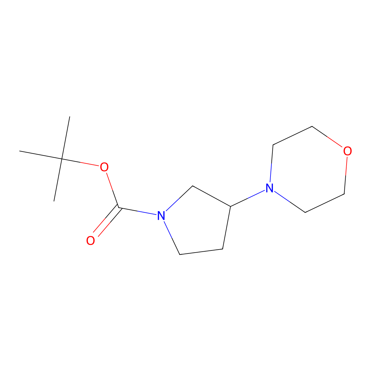 tert-Butyl 3-morpholinopyrrolidine-1-carboxylate molecular structure, CAS 1184914-30-4