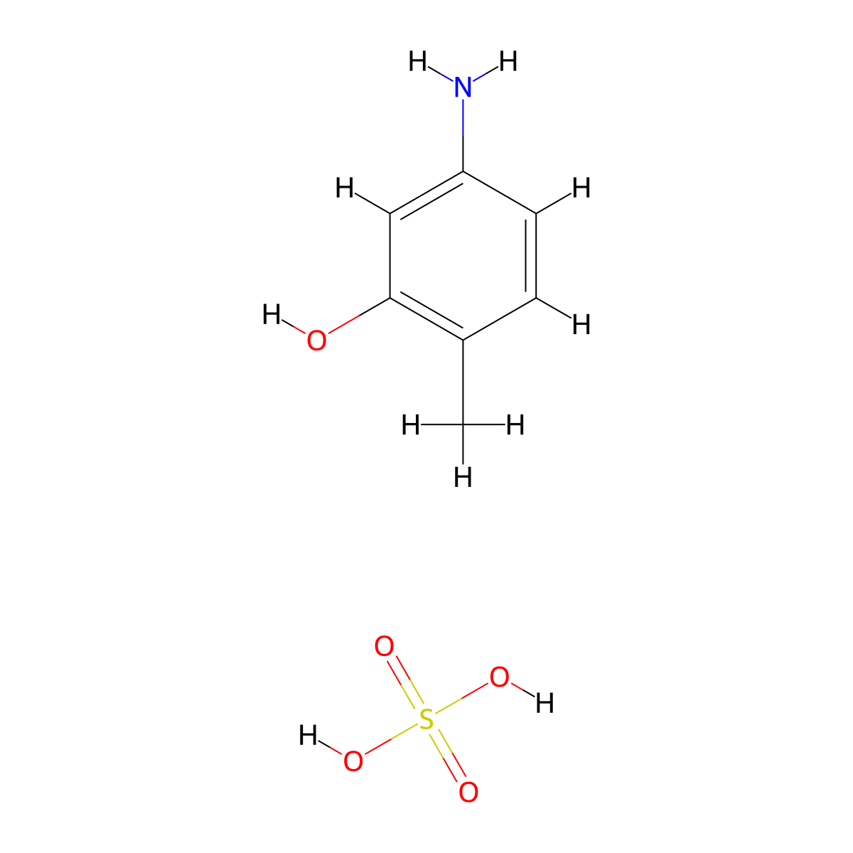 5-Amino-2-methylphenol sulfate molecular structure, CAS 1184915-03-4