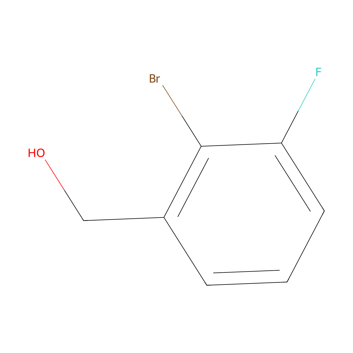 (2-Bromo-3-fluorophenyl)methanol molecular structure, CAS 1184915-45-4