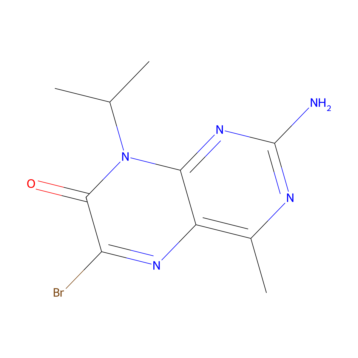 2-amino-6-bromo-8-isopropyl-4-methylpteridin-7(8H)-one molecular structure, CAS 1184916-06-0