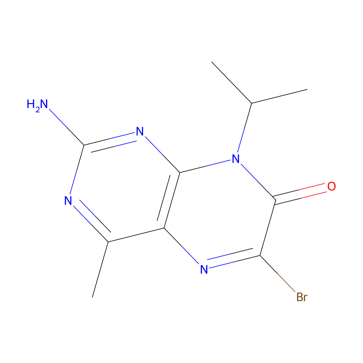 2-amino-6-bromo-8-isopropyl-4-methylpteridin-7(8H)-one molecular structure, CAS 1184916-06-0