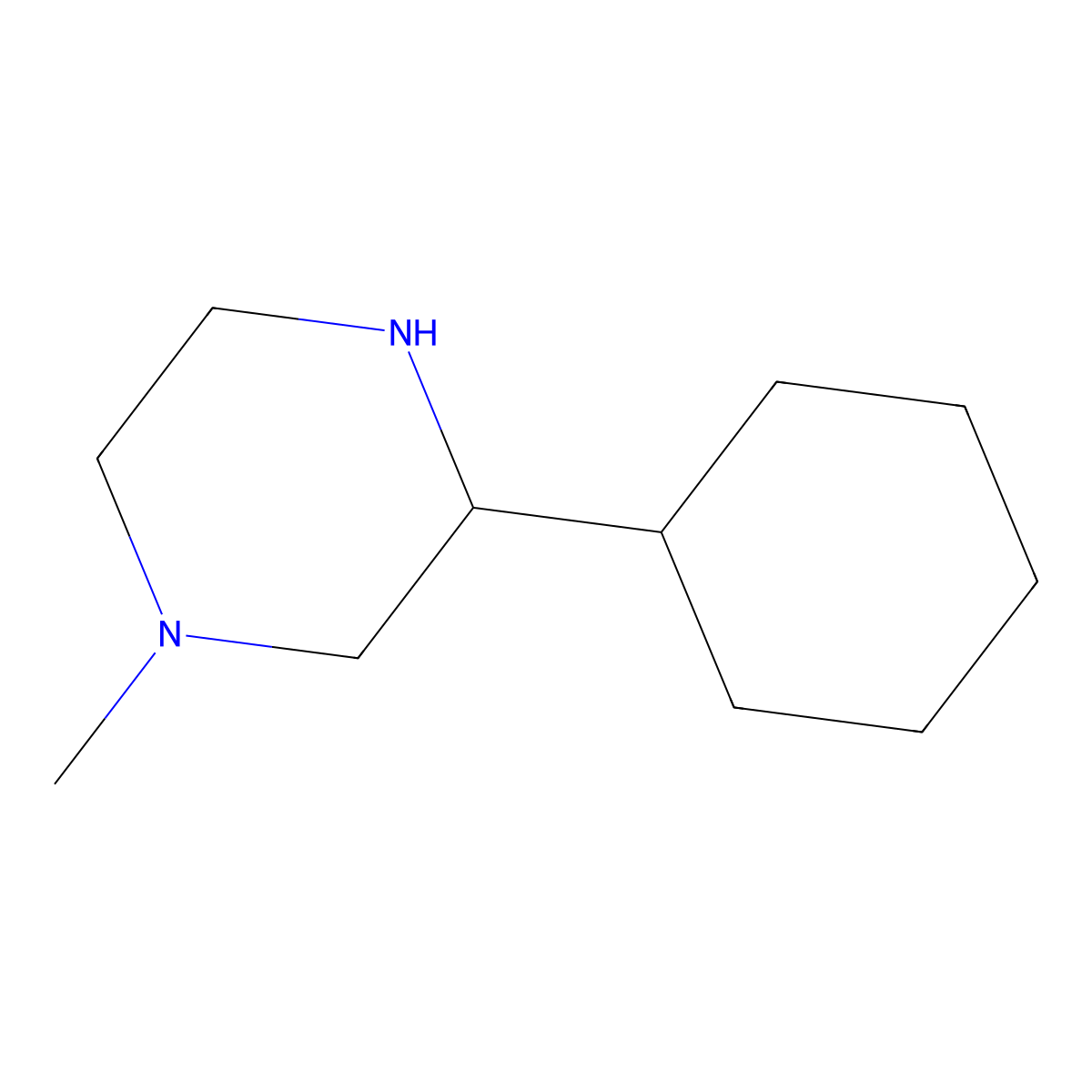 3-Cyclohexyl-1-methylpiperazine molecular structure, CAS 1184916-33-3