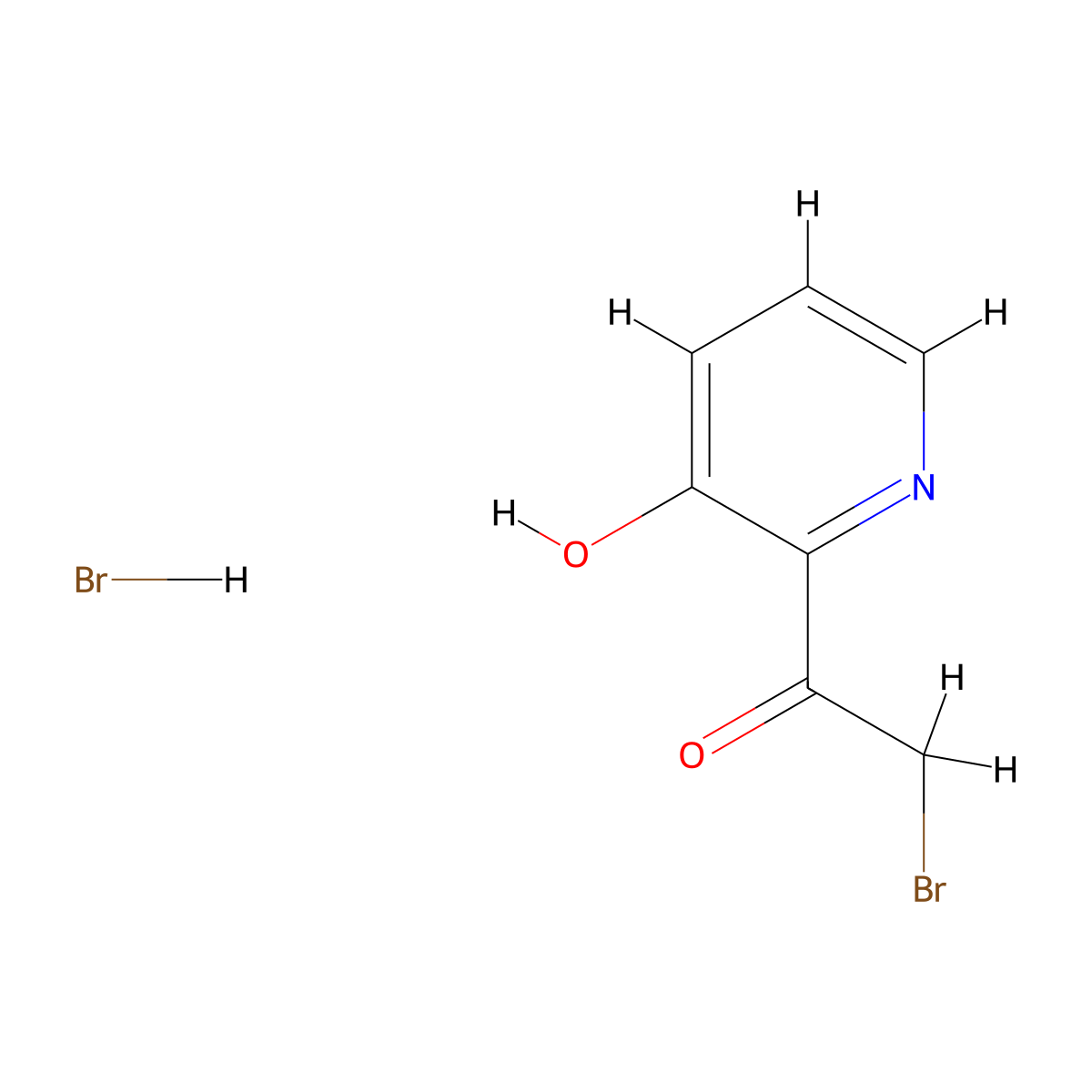 2-Bromo-1-(3-hydroxypyridin-2-yl)ethanone hydrobromide molecular structure, CAS 1184916-68-4