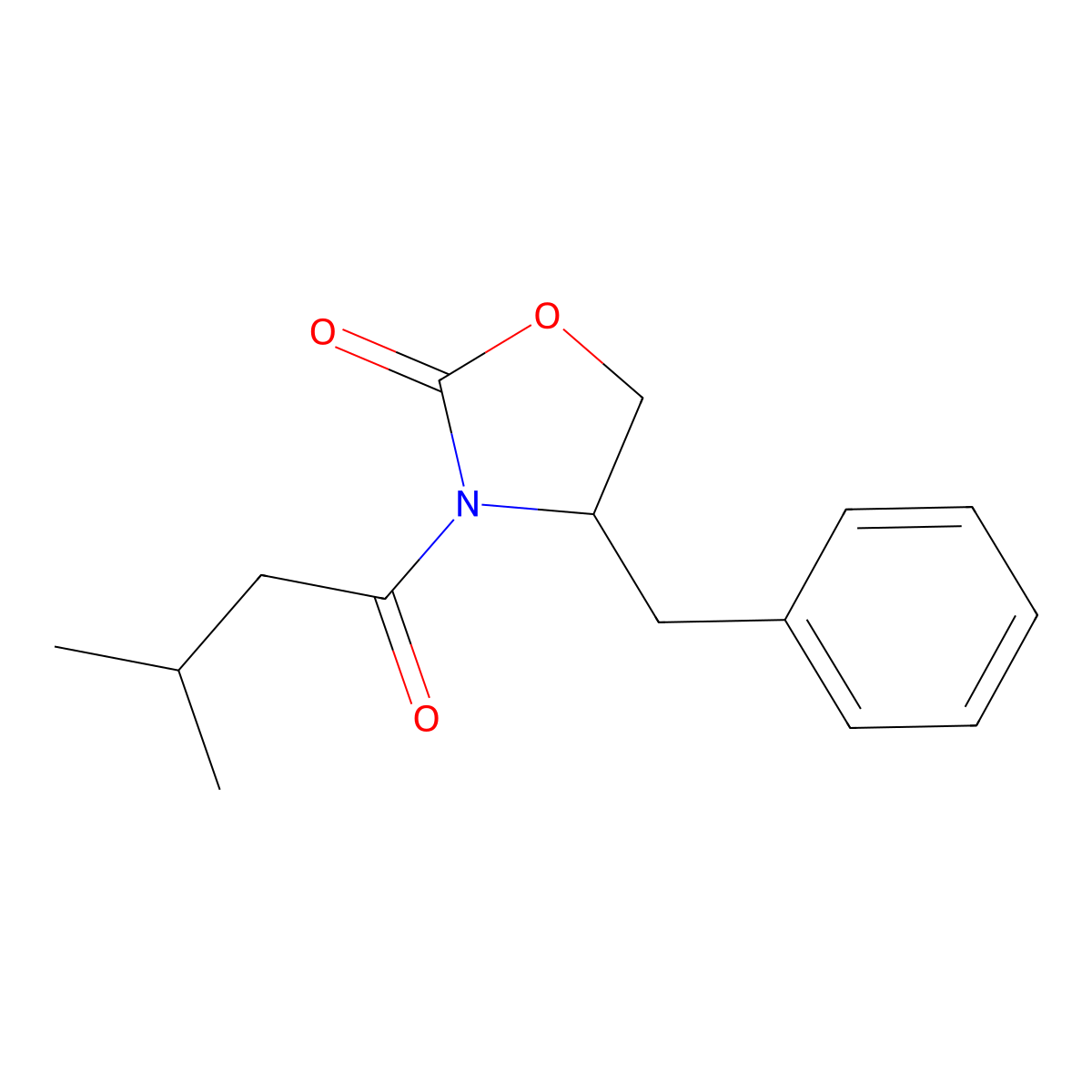 4-Benzyl-3-(3-methylbutanoyl)-1,3-oxazolan-2-one molecular structure, CAS 1184917-40-5