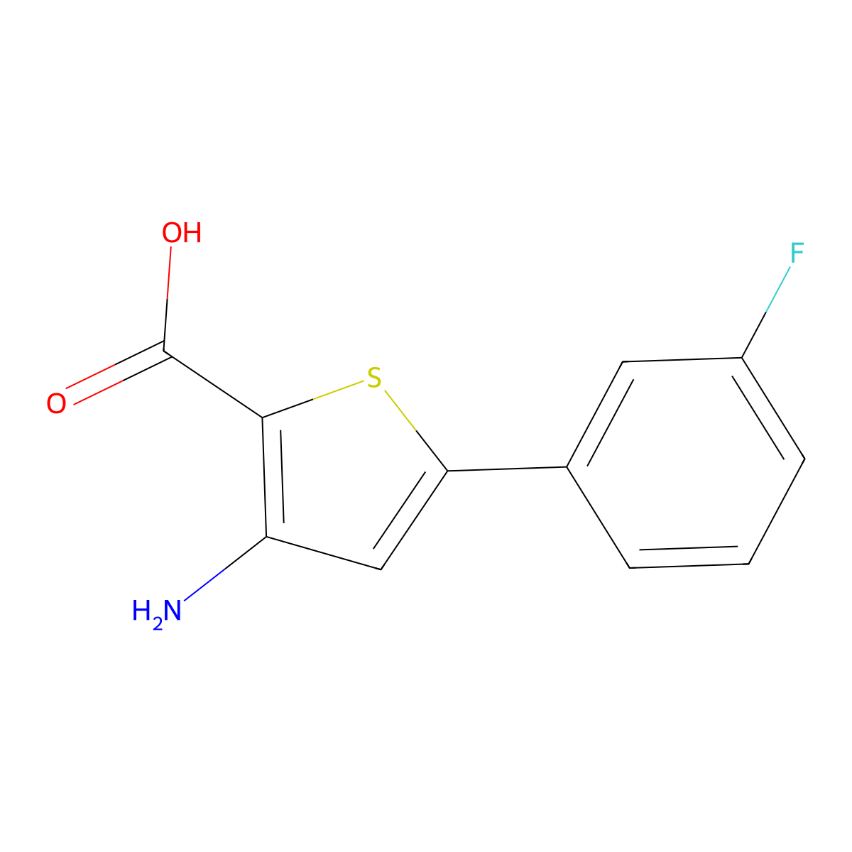 3-Amino-5-(3-fluorophenyl)thiophene-2-carboxylic acid molecular structure, CAS 1184917-64-3