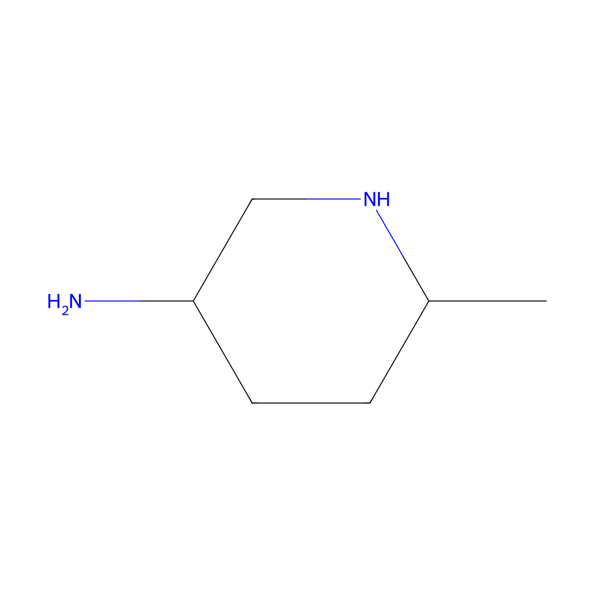 6-Methylpiperidin-3-amine molecular structure, CAS 1184917-67-6