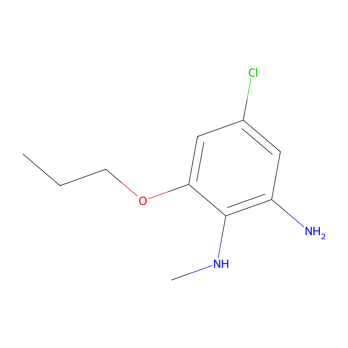 4-chloro-N1-methyl-6-propoxybenzene-1,2-diamine molecular structure, CAS 1184918-82-8