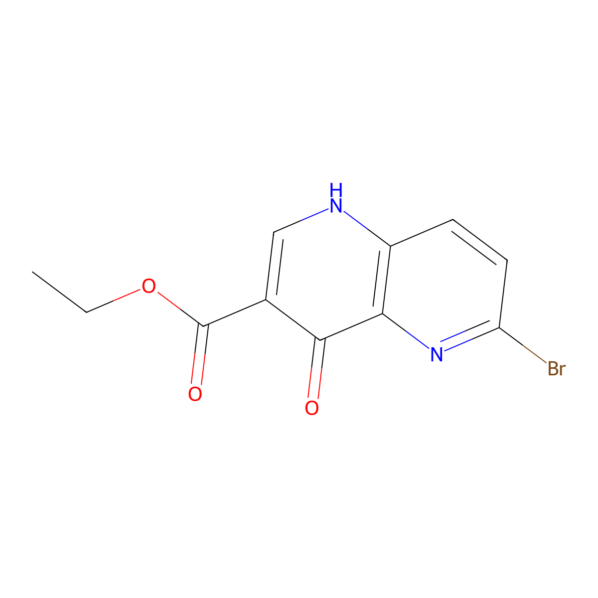 Ethyl 6-bromo-4-hydroxy-1,5-naphthyridine-3-carboxylate molecular structure, CAS 1184919-05-8