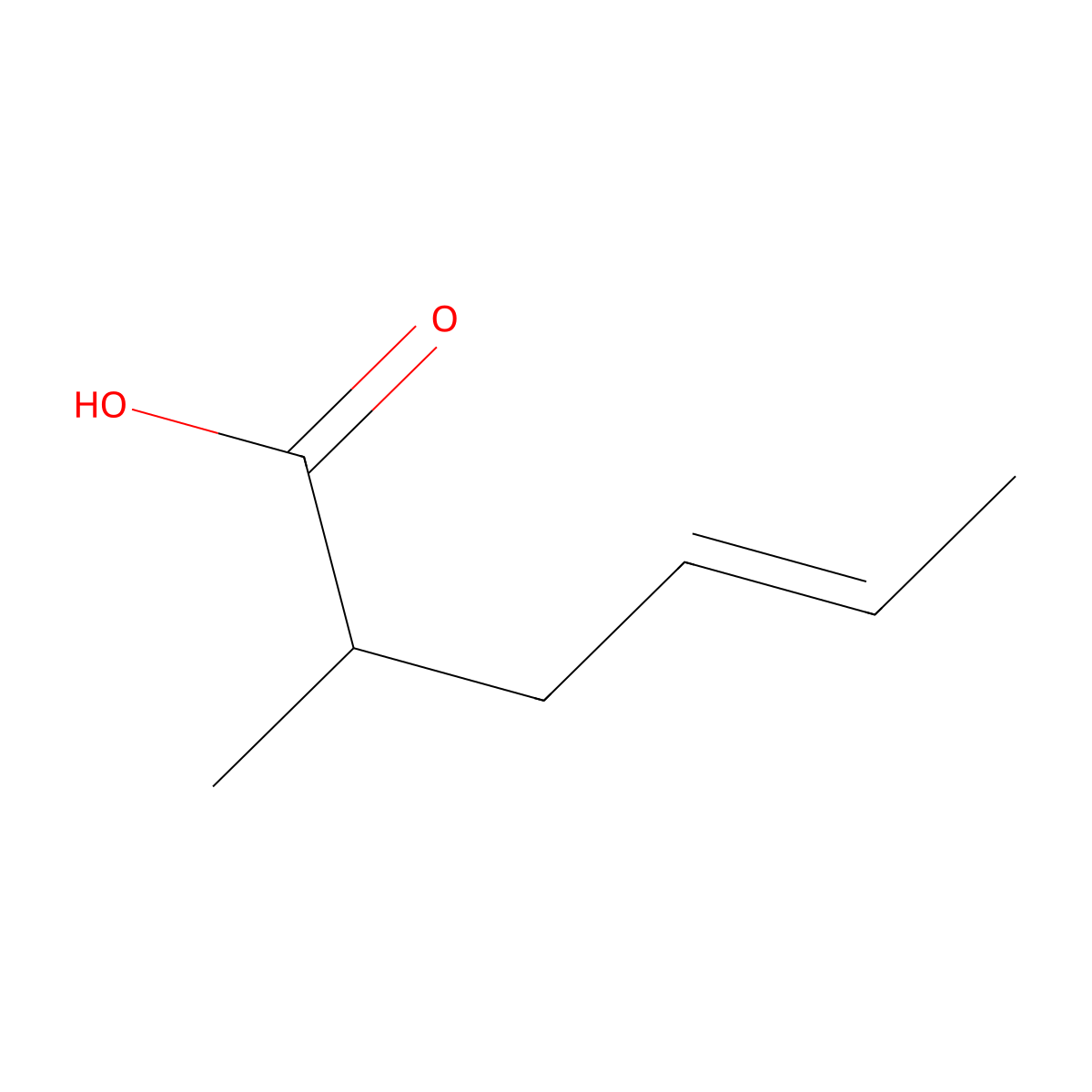 (4E)-2-methylhex-4-enoic acid molecular structure, CAS 118492-11-8
