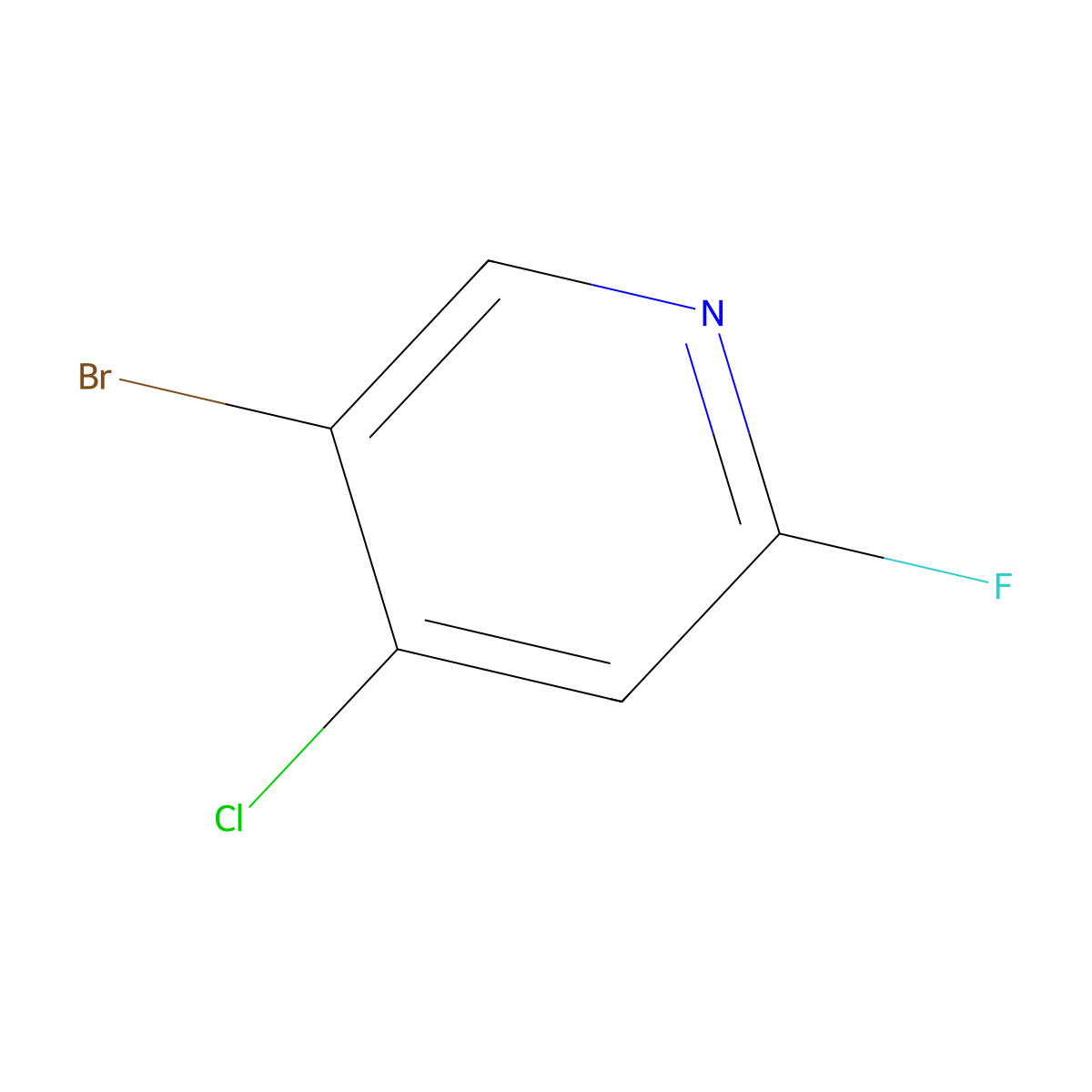 5-Bromo-4-chloro-2-fluoropyridine molecular structure, CAS 1184920-15-7