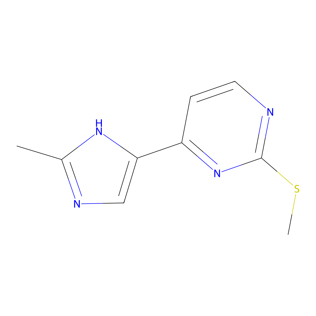 4-(2-methyl-1H-imidazol-4-yl)-2-(methylthio)pyrimidine molecular structure, CAS 1184920-27-1