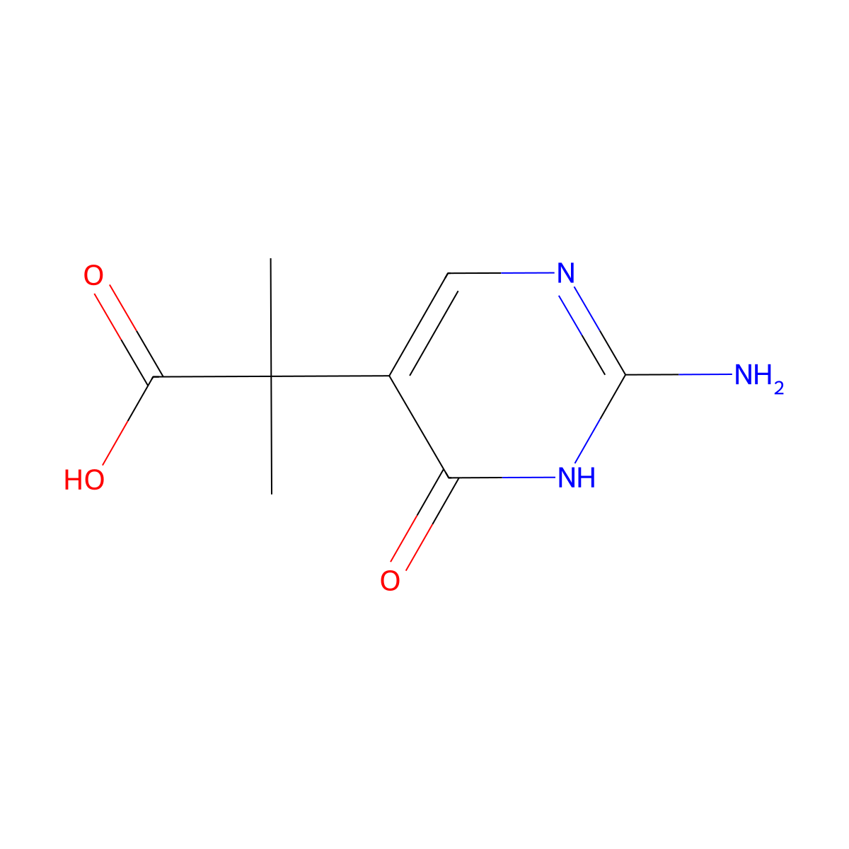 2-(2-Amino-4-hydroxypyrimidin-5-yl)-2-methylpropanoic acid molecular structure, CAS 1184920-53-3