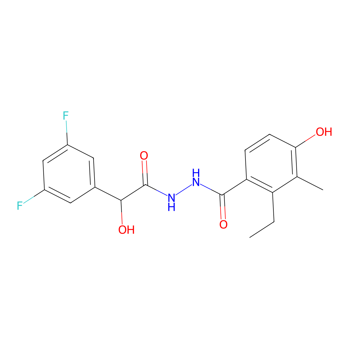 N'-[(2R)-2-(3,5-Difluorophenyl)-2-hydroxyacetyl]-2-ethyl-4-hydroxy-3-methylbenzohydrazide molecular structure, CAS 1184940-47-3