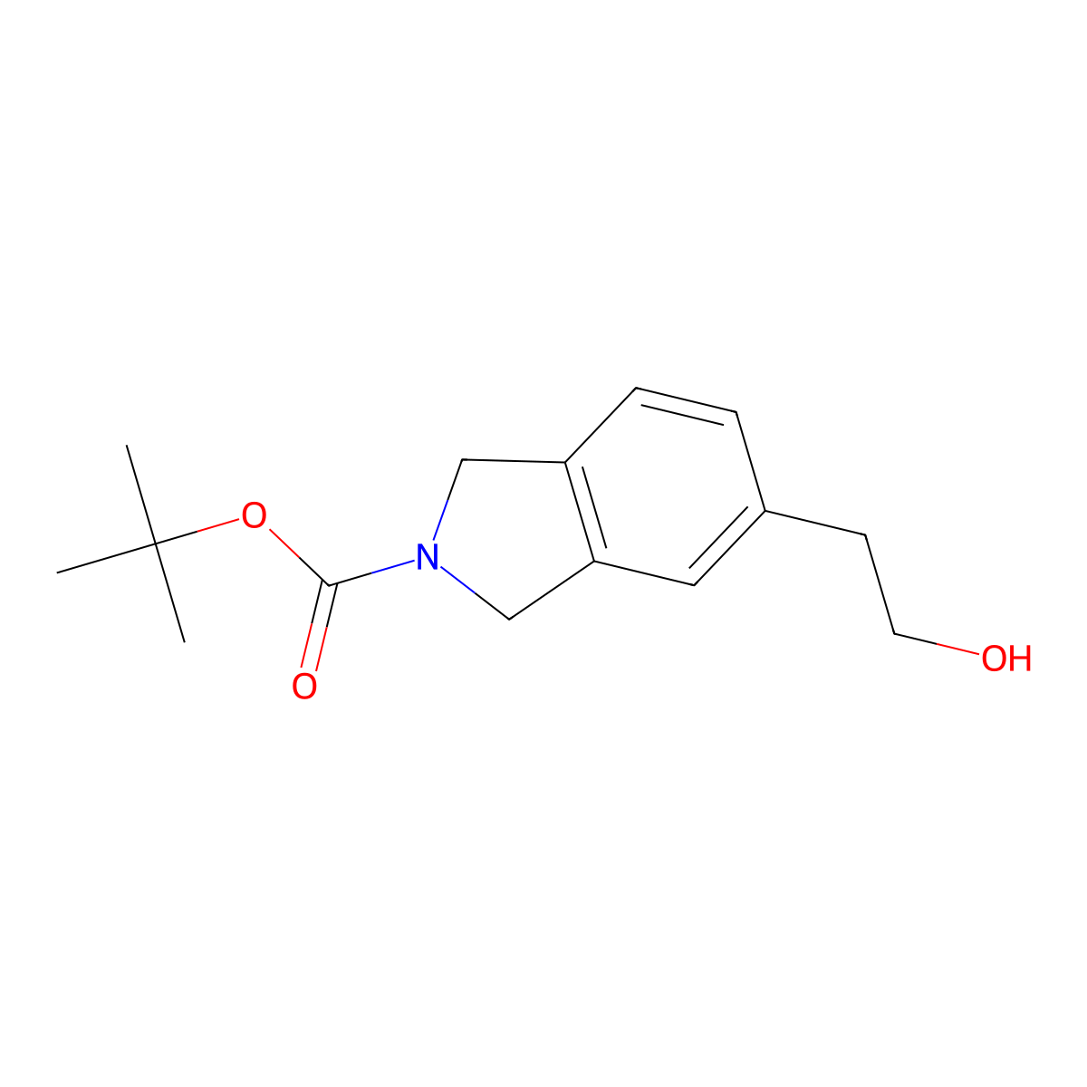 tert-butyl 5-(2-hydroxyethyl)-2,3-dihydro-1H-isoindole-2-carboxylate molecular structure, CAS 1184949-56-1