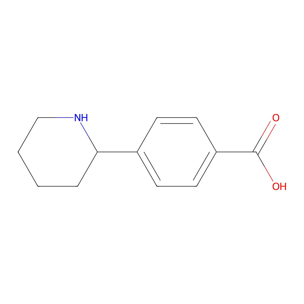 4-(Piperidin-2-yl)benzoic acid molecular structure, CAS 1184950-33-1