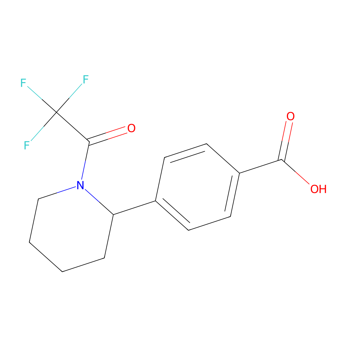 4-[1-(2,2,2-Trifluoroacetyl)piperidin-2-yl]benzoic acid molecular structure, CAS 1184950-35-3