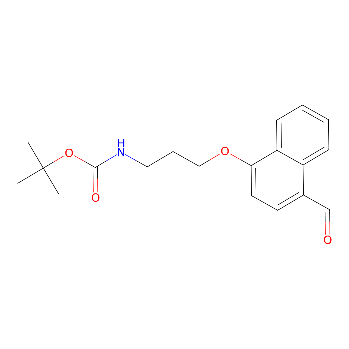 [3-(4-Formyl-naphthalen-1-yloxy)-propyl]carbamic acid tert-butyl ester molecular structure, CAS 1184952-24-6