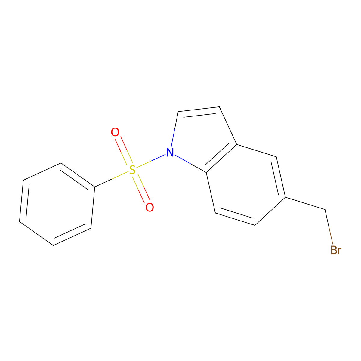 5-(bromomethyl)-1-(phenylsulfonyl)-1H-indole molecular structure, CAS 1184953-71-6